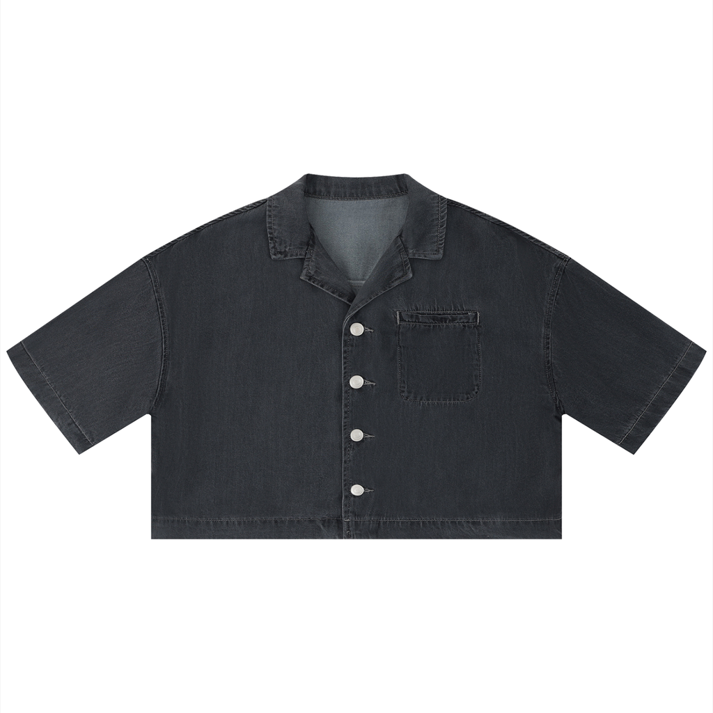 Women's Vintage Wash Boxy Cropped Shirt