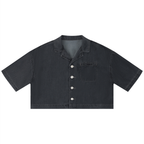 Women's Vintage Wash Boxy Cropped Shirt