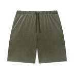 Unisex Vintage Wash Sunfade Waffle Raw Hem Shorts