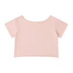 Off-Shoulder Rolled Hem Cotton T-Shirt