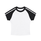 Contrast Stripes Bodycon Raglan  Sleeve T-Shirt