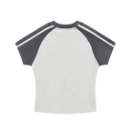 Contrast Stripes Bodycon Raglan  Sleeve T-Shirt