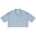 Women's Vintage Wash Boxy Cropped Shirt