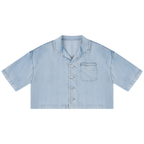 Women's Vintage Wash Boxy Cropped Shirt