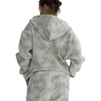 Dirty Washed Zip-Up Fleece Hoodie