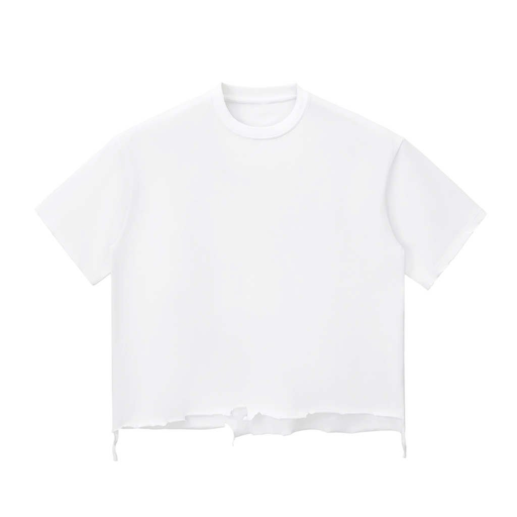 Snow Wash Raw-Hem Boxy T-shirt