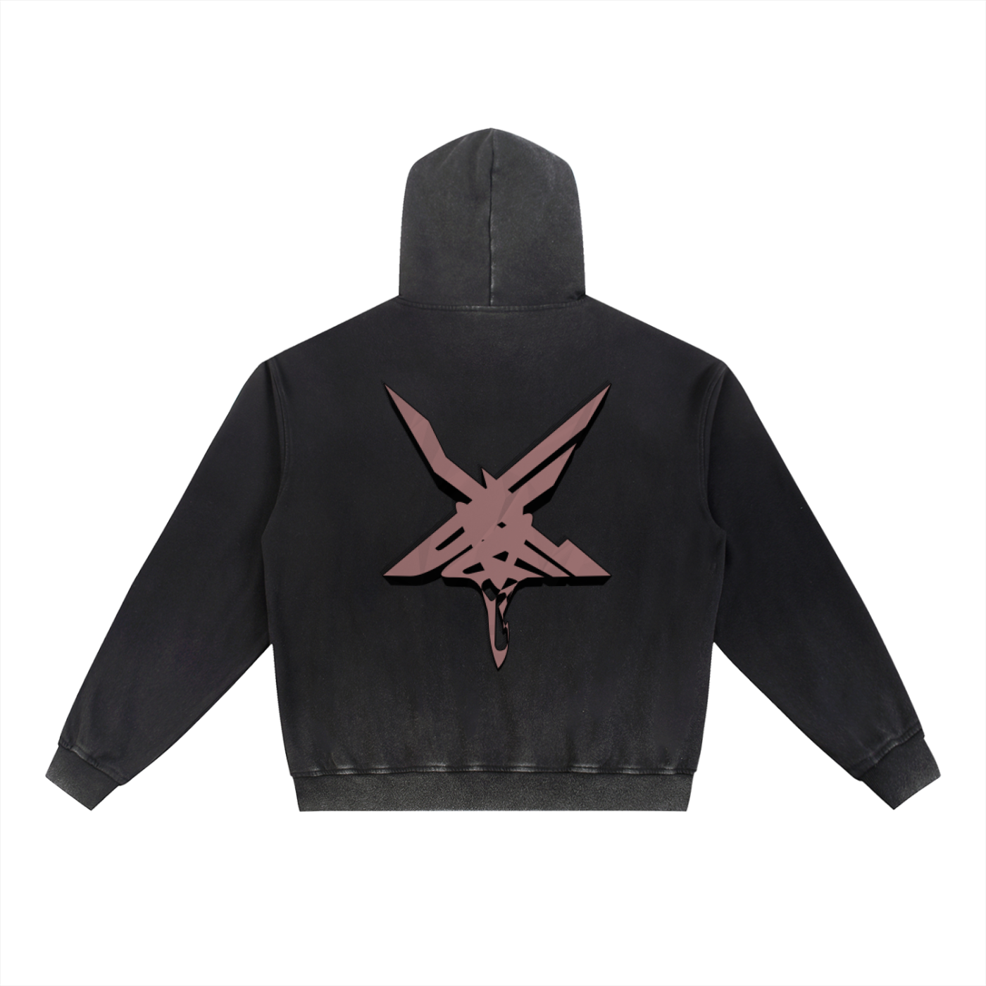 Vintage Washed Gradient Fleece Hoodie