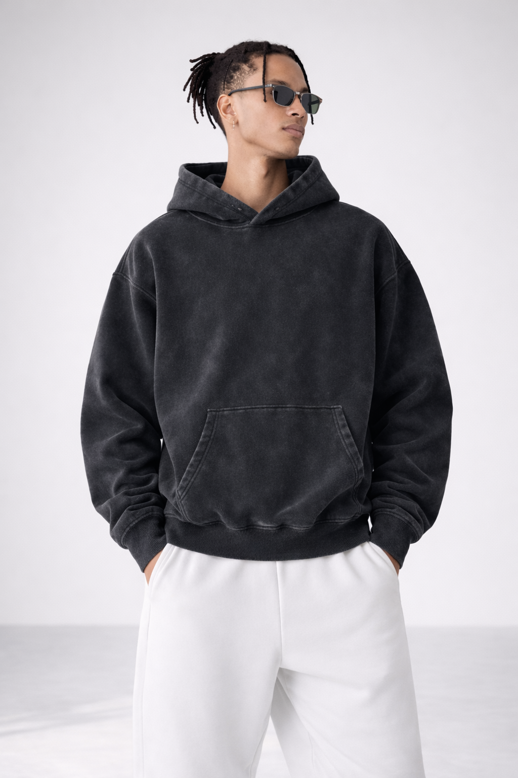 Snow Wash Fleece Oversize Hoodie