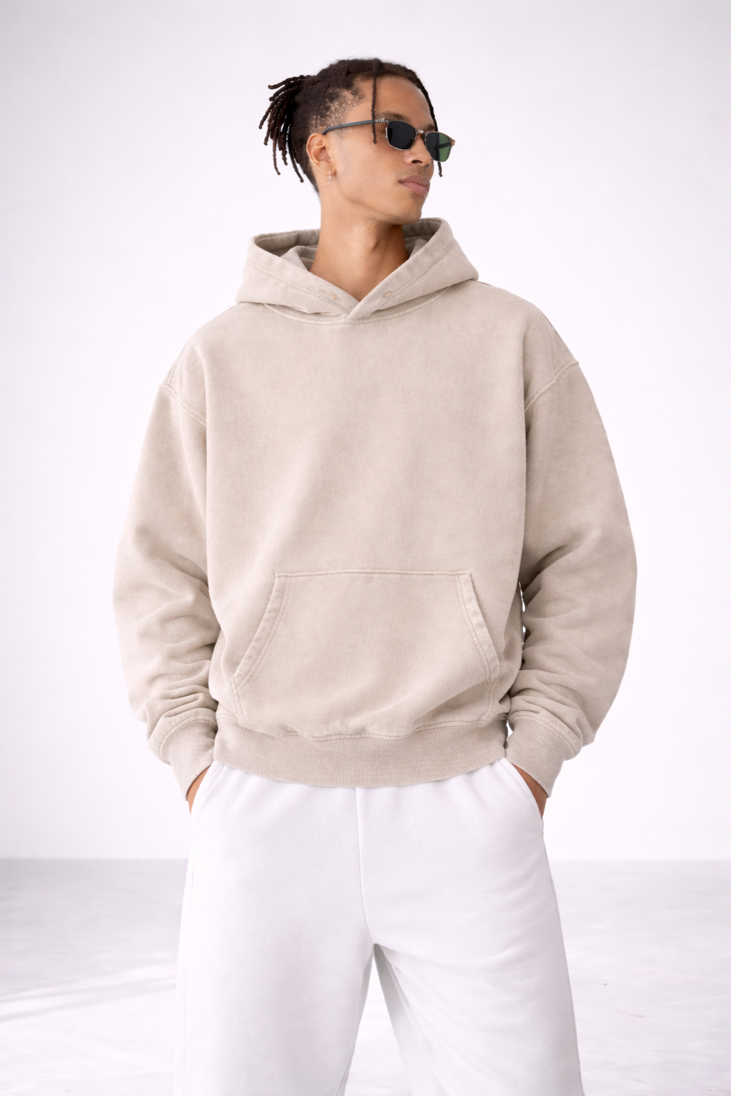 Snow Wash Fleece Oversize Hoodie