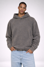 Vintage Washed Frayed-Hem Hoodie