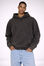 Vintage Washed Frayed-Hem Hoodie