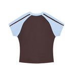 Contrast Stripes Bodycon Raglan  Sleeve T-Shirt