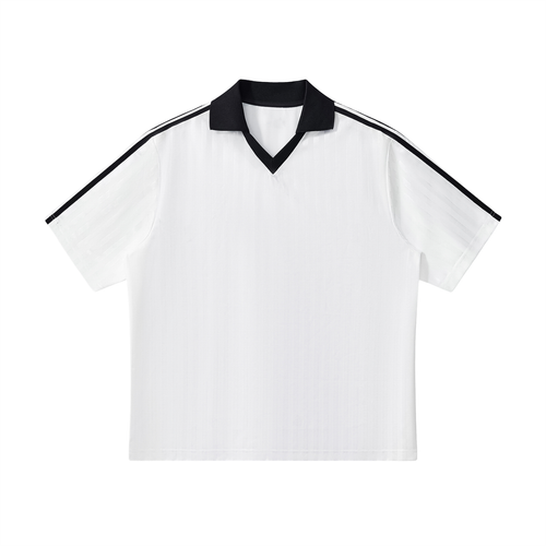 Contrast Collar Striped Soccer Jersey