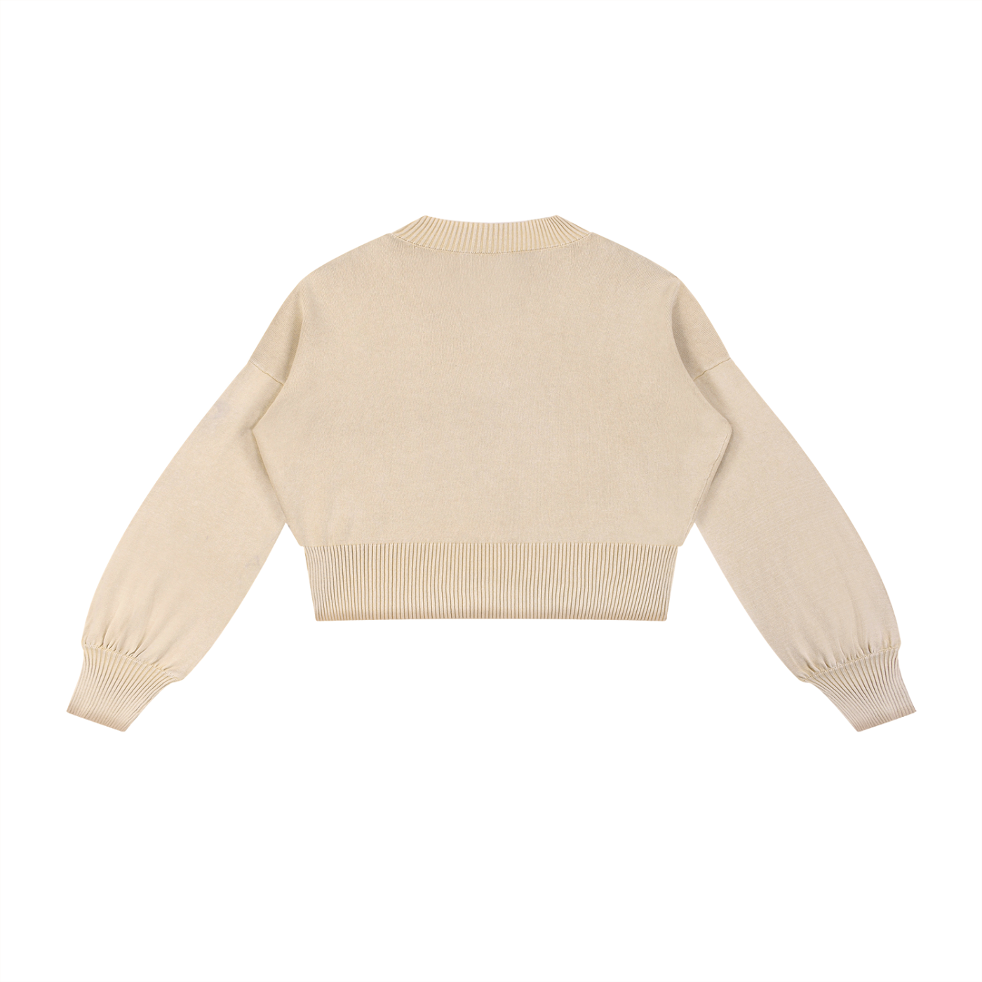 Mineral Wash Balloon Sleeve Cropped Sweater