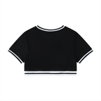 Women's Color Block V-Neck Crop T-Shirt