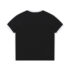 Contrast Edge Ribbed Crewneck T-Shirt