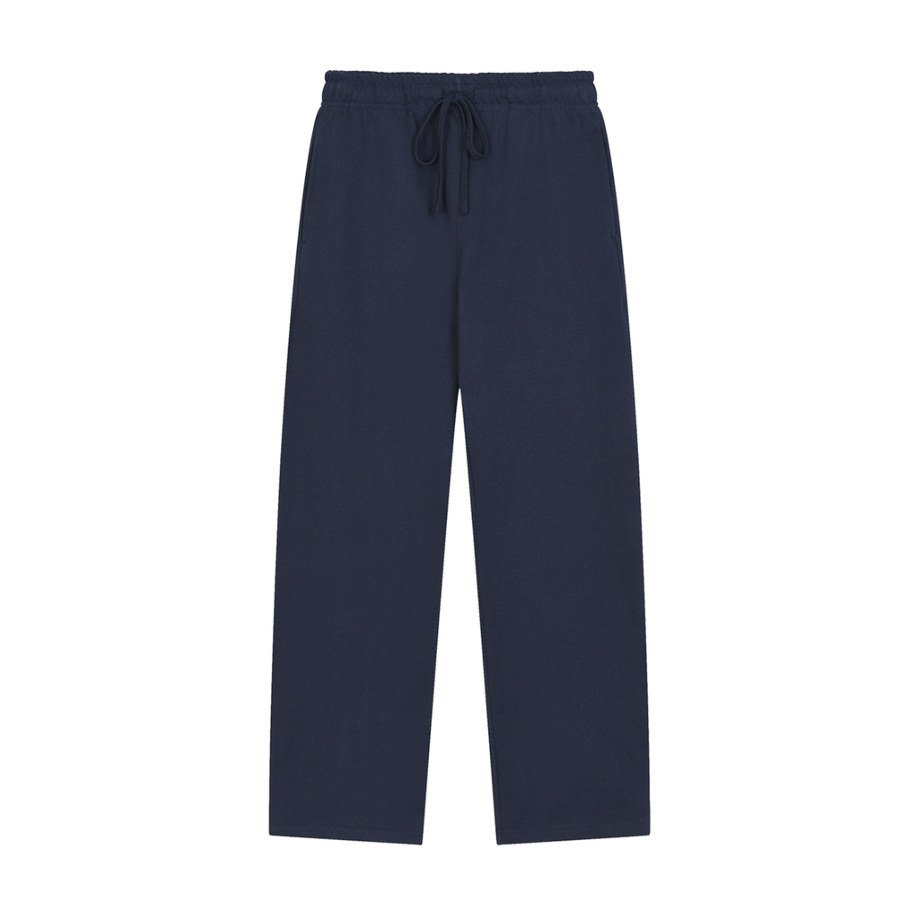 Solid Color Straight-Leg Sweatpants