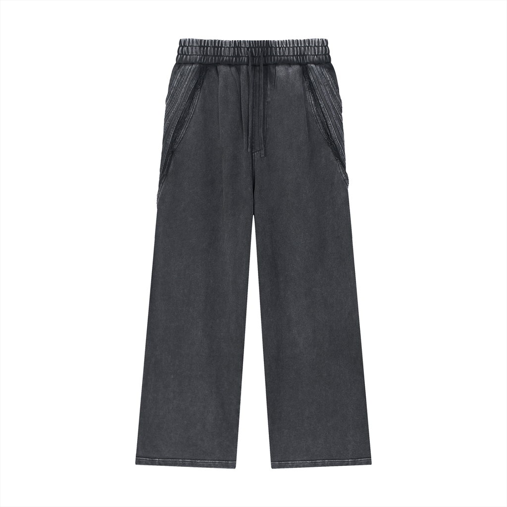 Snow Washed Tape Raw Edge Sweatpants