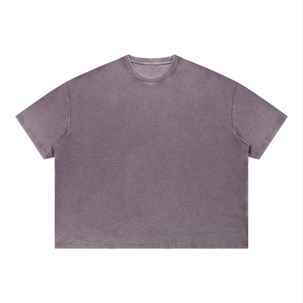 Unisex Vintage Wash Sunfade Boxy Waffle T-Shirt