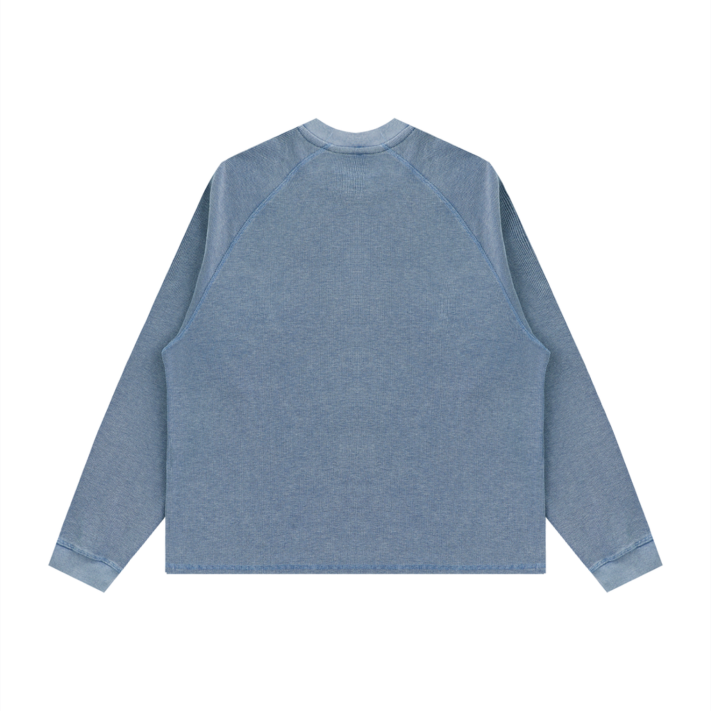 Unisex Vintage Wash Boxy  Waffle T-Shirt